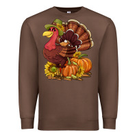 Chestnut Thanksgiving turkey with pumpkin and sunflower Premium Sweatshirt - NancyCooperArtShop