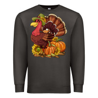 Smoke Thanksgiving turkey with pumpkin and sunflower Premium Sweatshirt - NancyCooperArtShop