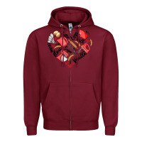 Burgundy bake tools heart Zipper Hoodie - Artiststas