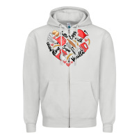 Dove Grey bake tools heart Zipper Hoodie - Artiststas