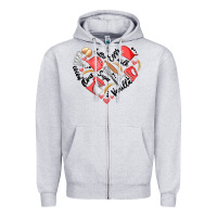 Heather Grey bake tools heart Zipper Hoodie - Artiststas