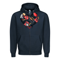Navy bake tools heart Zipper Hoodie - Artiststas