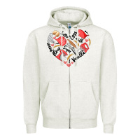 Oatmeal Heather bake tools heart Zipper Hoodie - Artiststas