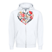 White bake tools heart Zipper Hoodie - Artiststas