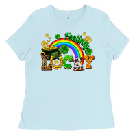 Baby Blue feeling lucky Ladies Tee - FaDigitalArtStudio