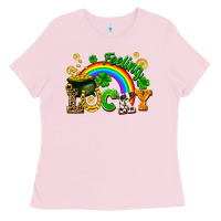 Bubblegum Pink feeling lucky Ladies Tee - FaDigitalArtStudio