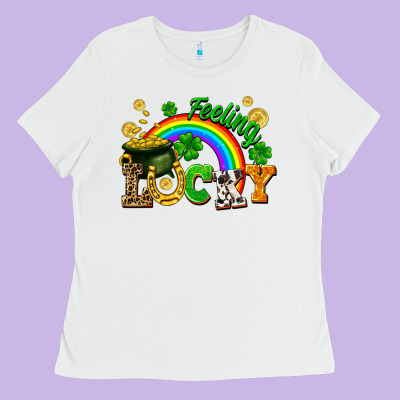 Feeling Lucky Ladies Tee Designed By Fadigitalartstudio