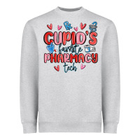 Heather Grey cupid's favorite pharmacy tech Heavyweight Sweatshirt - MaliasSmallBusiness