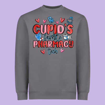 Cupid's Favorite Pharmacy Tech Heavyweight Sweatshirt Designed By Maliassmallbusiness