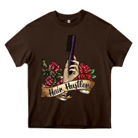 Chocolate Brown hair hustler 4 Heavy Core Tee - SublimationCraftShop