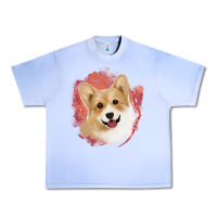 Grape Ice corgi peach watercolor background Urban Heavy Tee - Jasminsmagicworld