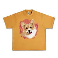Peanut Butter corgi peach watercolor background Urban Heavy Tee - Jasminsmagicworld
