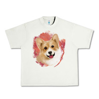 Pistachio corgi peach watercolor background Urban Heavy Tee - Jasminsmagicworld