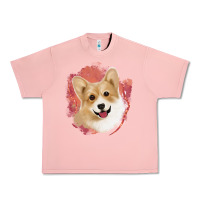 Salmon corgi peach watercolor background Urban Heavy Tee - Jasminsmagicworld