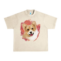 Sandshell corgi peach watercolor background Urban Heavy Tee - Jasminsmagicworld