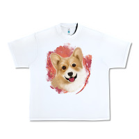 White corgi peach watercolor background Urban Heavy Tee - Jasminsmagicworld