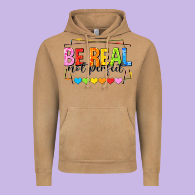 Be Real Not Perfect Vintage Hoodie Designed By Nancycooperartshop