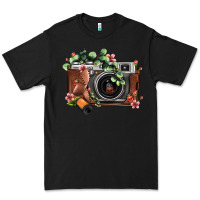 Black floral eucalyptus film roll vintage camera Premium Tee - FaDigitalArtStudio