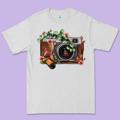 Floral Eucalyptus Film Roll Vintage Camera Premium Tee Designed By Fadigitalartstudio