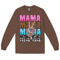 Chestnut mama skeleton peace leopard pattern Long Sleeve Tee - NancyCooperArtShop