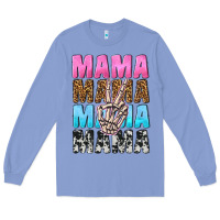 Colony Blue mama skeleton peace leopard pattern Long Sleeve Tee - NancyCooperArtShop