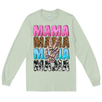 Matcha mama skeleton peace leopard pattern Long Sleeve Tee - NancyCooperArtShop