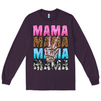 Plum mama skeleton peace leopard pattern Long Sleeve Tee - NancyCooperArtShop