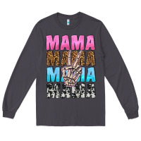 Smoke mama skeleton peace leopard pattern Long Sleeve Tee - NancyCooperArtShop