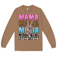 Toasted Coconut mama skeleton peace leopard pattern Long Sleeve Tee - NancyCooperArtShop