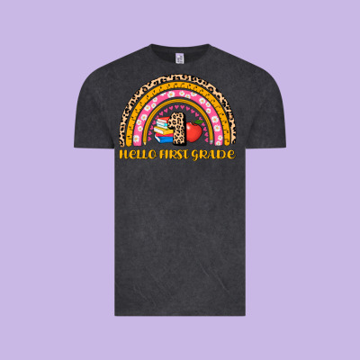 Back To School Rainbow Hello First Grade Vintage Tee Designed By Adodesignshop
