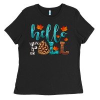 Black hello fall Ladies Tee - HRA Design Shop