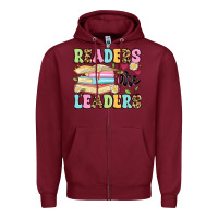 Burgundy readers are leaders Zipper Hoodie - Artiststas