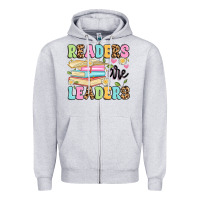 Heather Grey readers are leaders Zipper Hoodie - Artiststas