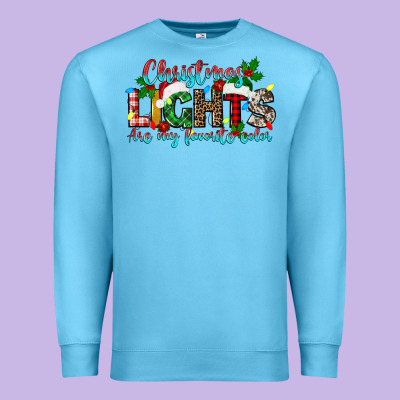 Christmas Lights Are My Favorite Premium Sweatshirt Designed By Texasbilliewilder