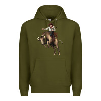 Army Green Cowboy bull rodeo Premium Hoodie - HowdyJamesFarm