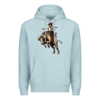 Blue Mist Cowboy bull rodeo Premium Hoodie - HowdyJamesFarm