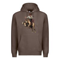 Coffee Cowboy bull rodeo Premium Hoodie - HowdyJamesFarm