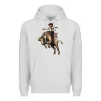 Dove Grey Cowboy bull rodeo Premium Hoodie - HowdyJamesFarm