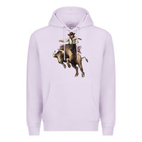Lilac Cowboy bull rodeo Premium Hoodie - HowdyJamesFarm