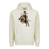 Oatmeal Heather Cowboy bull rodeo Premium Hoodie - HowdyJamesFarm