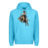 Ocean Blue Cowboy bull rodeo Premium Hoodie - HowdyJamesFarm