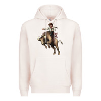 Pale Pink Cowboy bull rodeo Premium Hoodie - HowdyJamesFarm