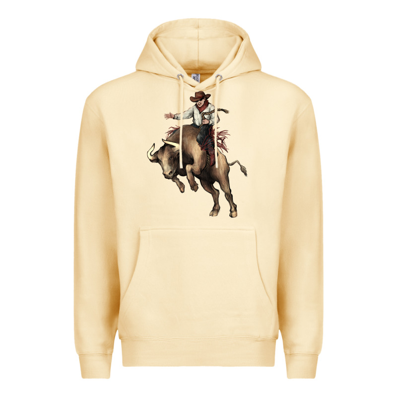 Cowboy Bull Rodeo Premium Hoodie by HowdyJamesFarm | Teevron