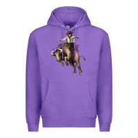 Purple Cowboy bull rodeo Premium Hoodie - HowdyJamesFarm
