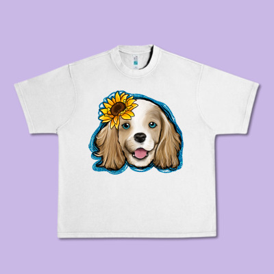 Cocker Spaniel Sunflower Urban Heavy Tee Designed By Jasminsmagicworld