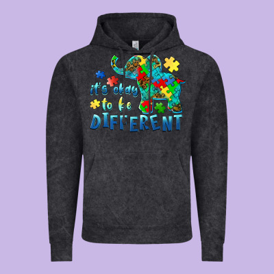 It's Okay To Be Different Elephant Autism Awareness Vintage Hoodie Designed By Barkaloodesign
