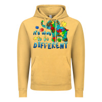 Vintage Mustard it's okay to be different elephant autism awareness Vintage Hoodie - BarkalooDesign