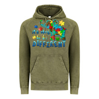 Vintage Olive it's okay to be different elephant autism awareness Vintage Hoodie - BarkalooDesign