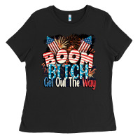 Black Boom bitch get out the way 4th of July Ladies Tee - CowGirlArtShop