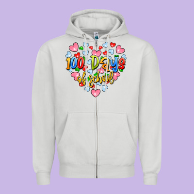 100 Days Of School Zipper Hoodie Designed By Artiststas